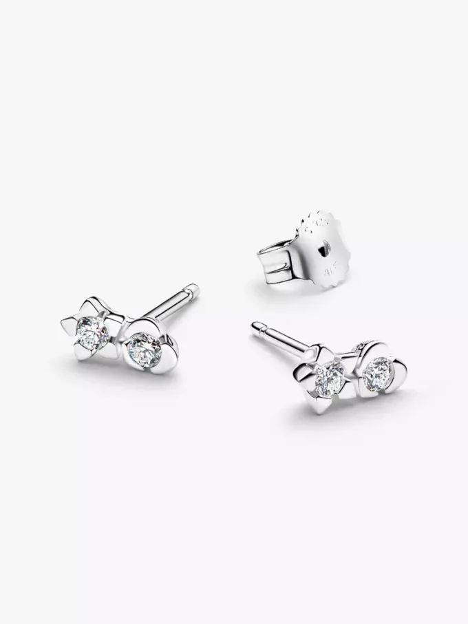 Pandora Talisman Ohrringe aus Sterlingsilber mit im Labor gezüchteten Diamanten in Herz- und Sternform, 0,20 Karat insgesamt, Sterlingsilber Pandora Talisman Ohrringe aus Sterlingsilber mit im Labor gezüchteten Diamanten in Herz- und Sternform, 0,20 Karat insgesamt, Sterlingsilber
