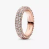 Pandora Timeless Pavé-Doppelreihiger Ring, 14 Karat Roségold-Beschichtung Pandora Timeless Pavé-Doppelreihiger Ring, 14 Karat Roségold-Beschichtung