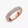 Pandora Timeless Pavé-Doppelreihiger Ring, 14 Karat Roségold-Beschichtung Pandora Timeless Pavé-Doppelreihiger Ring, 14 Karat Roségold-Beschichtung