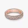 Pandora Timeless Pavé-Doppelreihiger Ring, 14 Karat Roségold-Beschichtung Pandora Timeless Pavé-Doppelreihiger Ring, 14 Karat Roségold-Beschichtung