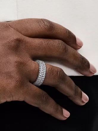Pandora Timeless Pavé Dreireihiger Ring aus Sterlingsilber