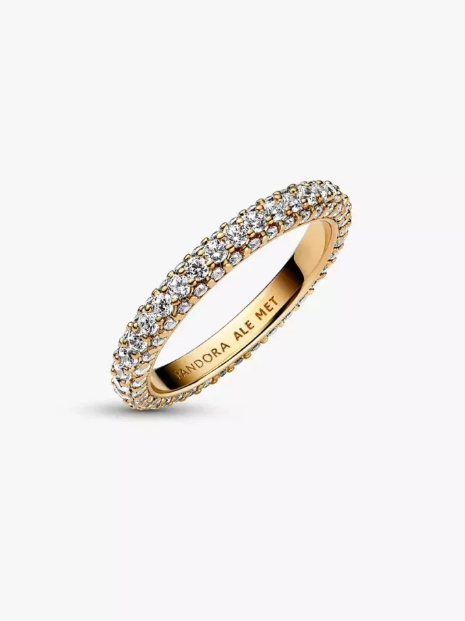 Pandora Timeless Pavé Einreihiger Ring, 14-karätige Vergoldung Pandora Timeless Pavé Einreihiger Ring, 14-karätige Vergoldung