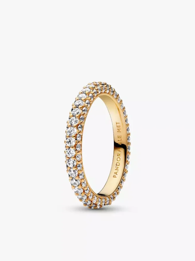 Pandora Timeless Pavé Einreihiger Ring, 14-karätige Vergoldung Pandora Timeless Pavé Einreihiger Ring, 14-karätige Vergoldung