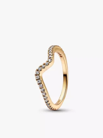 Funkelndes Eternity- und Wave-Ring-Set, 2er-Set