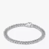 Pavé-Armband mit kubanischer Kette aus Sterlingsilber Pavé-Armband mit kubanischer Kette aus Sterlingsilber