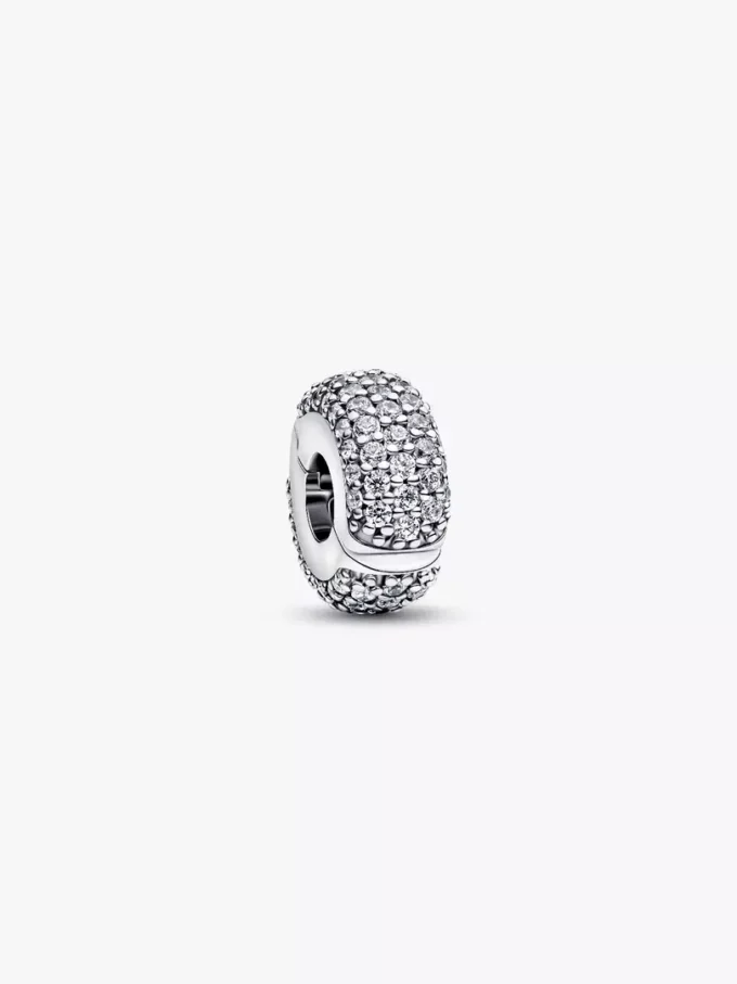 Pavé-Clip Charm aus Sterlingsilber Pavé-Clip Charm aus Sterlingsilber