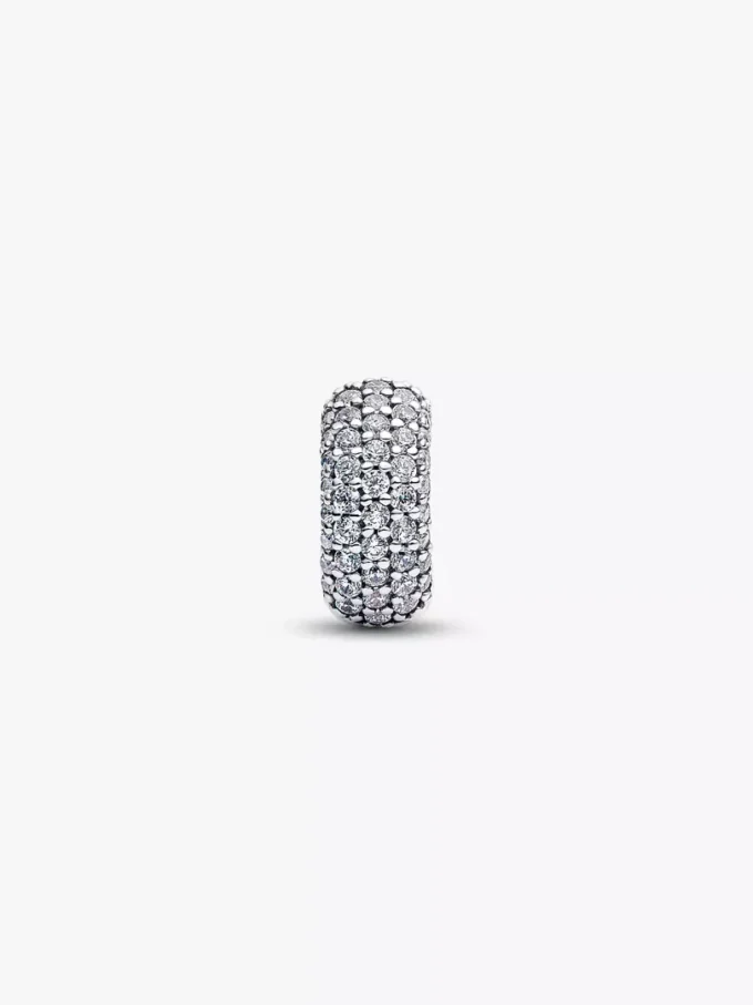 Pavé-Clip Charm aus Sterlingsilber Pavé-Clip Charm aus Sterlingsilber