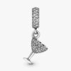 Pavé Cocktail Glass Dangle Charm – Sterlingsilber Pavé Cocktail Glass Dangle Charm – Sterlingsilber