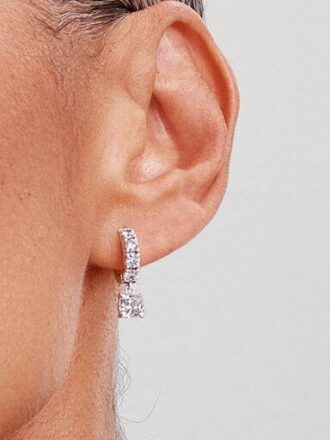 Pavé Dangle Hoop Ohrringe – Sterlingsilber Pavé Dangle Hoop Ohrringe – Sterlingsilber