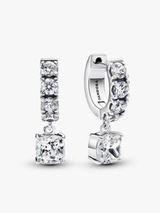 Pavé Dangle Hoop Ohrringe – Sterlingsilber Pavé Dangle Hoop Ohrringe – Sterlingsilber