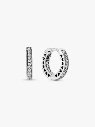 Pavé-Herz-Ohrringe aus Sterlingsilber