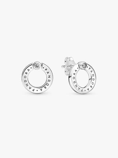 Pavé & Logo Circle Reversible Ohrringe – Sterlingsilber Pavé & Logo Circle Reversible Ohrringe – Sterlingsilber