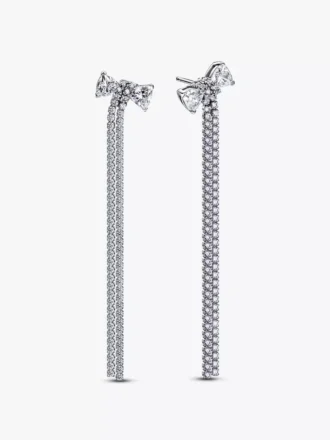 Pavé-Ohrringe mit Schleife aus Sterlingsilber