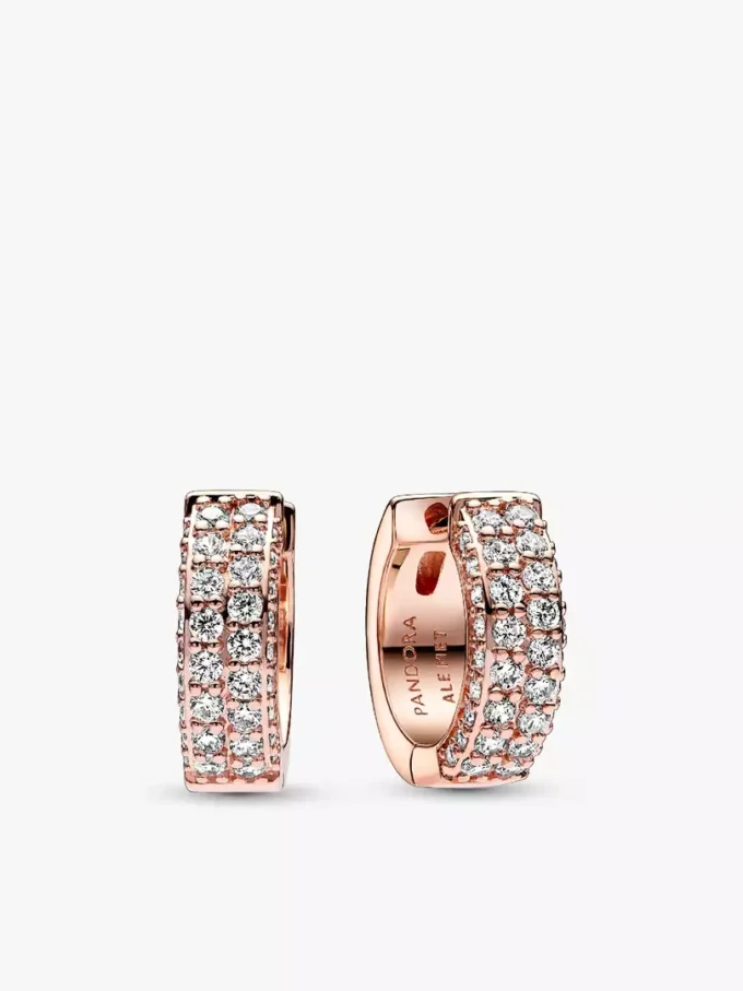 Pavé-Rose-Halskette und Ohrringe, zweireihig, 2er-Set Pavé-Rose-Halskette und Ohrringe, zweireihig, 2er-Set