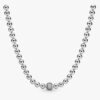 Perlen- und Pavé-Halskette – Sterlingsilber