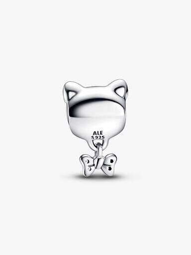 Pet Cat & Bow Charm – Sterlingsilber Pet Cat & Bow Charm – Sterlingsilber