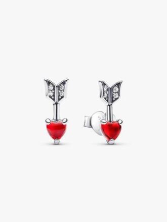 Pfeil & Murano Glass-Herz-Ohrringe – Sterlingsilber