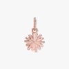 Pink Daisy Flower Dangle Charm – 14 Karat Roségold-Beschichtung