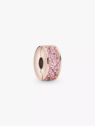 Pink Pavé Clip Charm, 14 Karat Roségold-Beschichtung