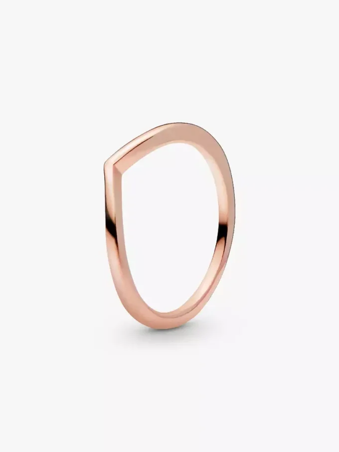 Polierter Wishbone Ring, 14 Karat Roségold-Beschichtung Polierter Wishbone Ring, 14 Karat Roségold-Beschichtung
