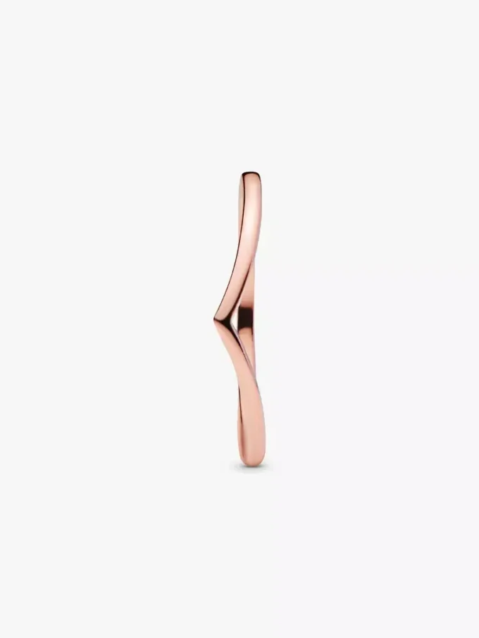 Polierter Wishbone Ring, 14 Karat Roségold-Beschichtung Polierter Wishbone Ring, 14 Karat Roségold-Beschichtung