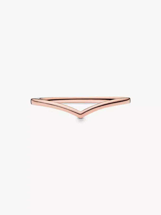 Polierter Wishbone Ring, 14 Karat Roségold-Beschichtung Polierter Wishbone Ring, 14 Karat Roségold-Beschichtung