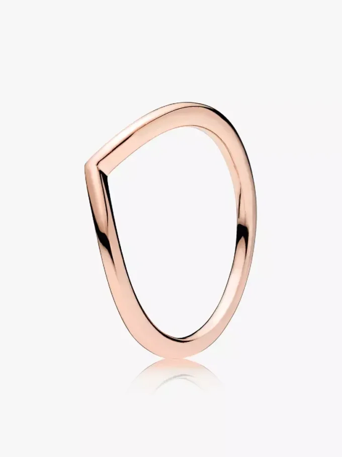 Polierter Wishbone Ring, 14 Karat Roségold-Beschichtung Polierter Wishbone Ring, 14 Karat Roségold-Beschichtung