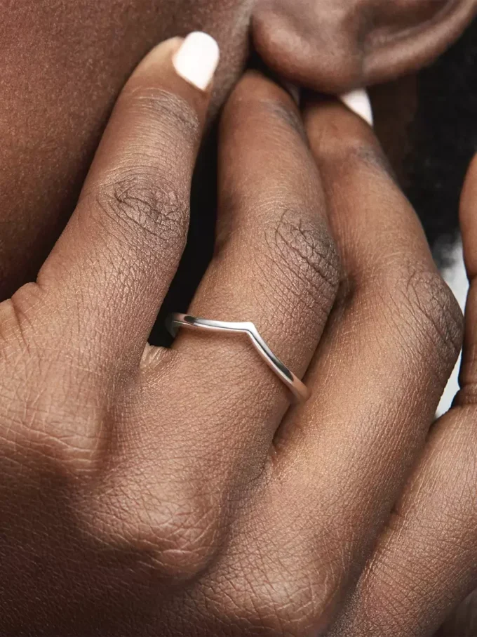 Polierter Wishbone Ring aus Sterlingsilber Polierter Wishbone Ring aus Sterlingsilber