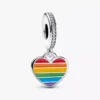 Pride-Regenbogen-Herz-Dangle Charm aus Sterlingsilber Pride-Regenbogen-Herz-Dangle Charm aus Sterlingsilber