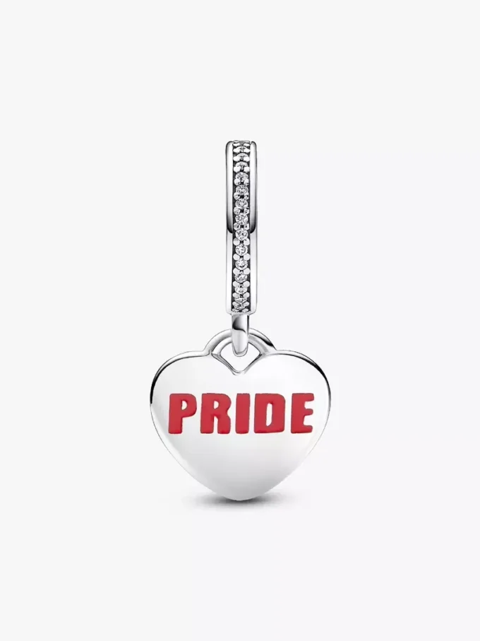 Pride-Regenbogen-Herz-Dangle Charm aus Sterlingsilber Pride-Regenbogen-Herz-Dangle Charm aus Sterlingsilber