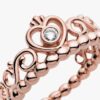 Princess Tiara Crown Ring – 14 Karat Roségold-Beschichtung Princess Tiara Crown Ring – 14 Karat Roségold-Beschichtung