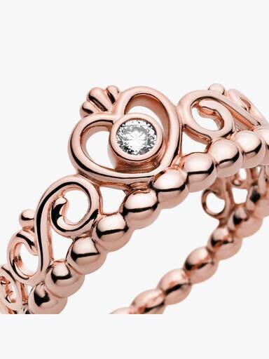 Princess Tiara Crown Ring – 14 Karat Roségold-Beschichtung Princess Tiara Crown Ring – 14 Karat Roségold-Beschichtung