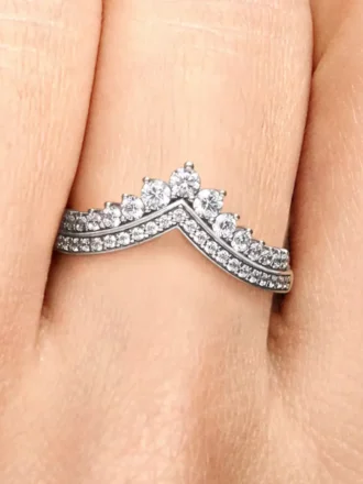 Princess Wishbone Ring aus Sterlingsilber