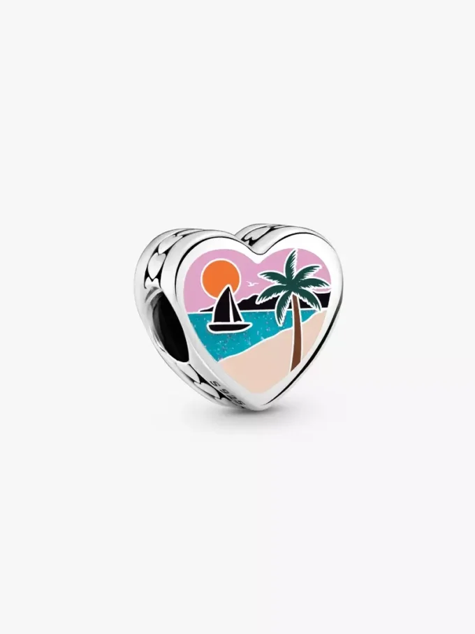 Puerto Rico Herz-Charm aus Sterlingsilber Puerto Rico Herz-Charm aus Sterlingsilber