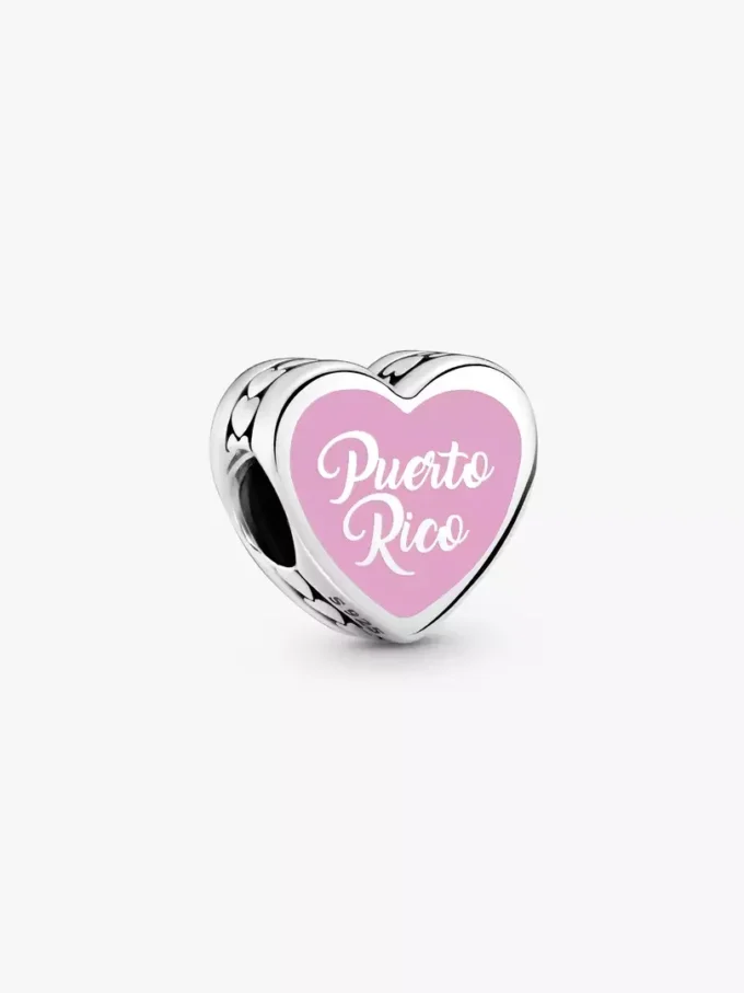 Puerto Rico Herz-Charm aus Sterlingsilber Puerto Rico Herz-Charm aus Sterlingsilber