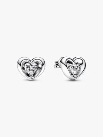 Radiant Heart & Floating Stone Ohrringe – Sterlingsilber