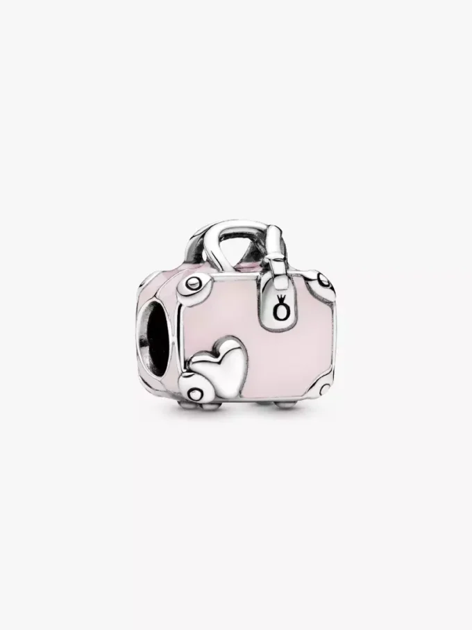 Reisetaschen-Charm in Rosa, Sterlingsilber Reisetaschen-Charm in Rosa, Sterlingsilber