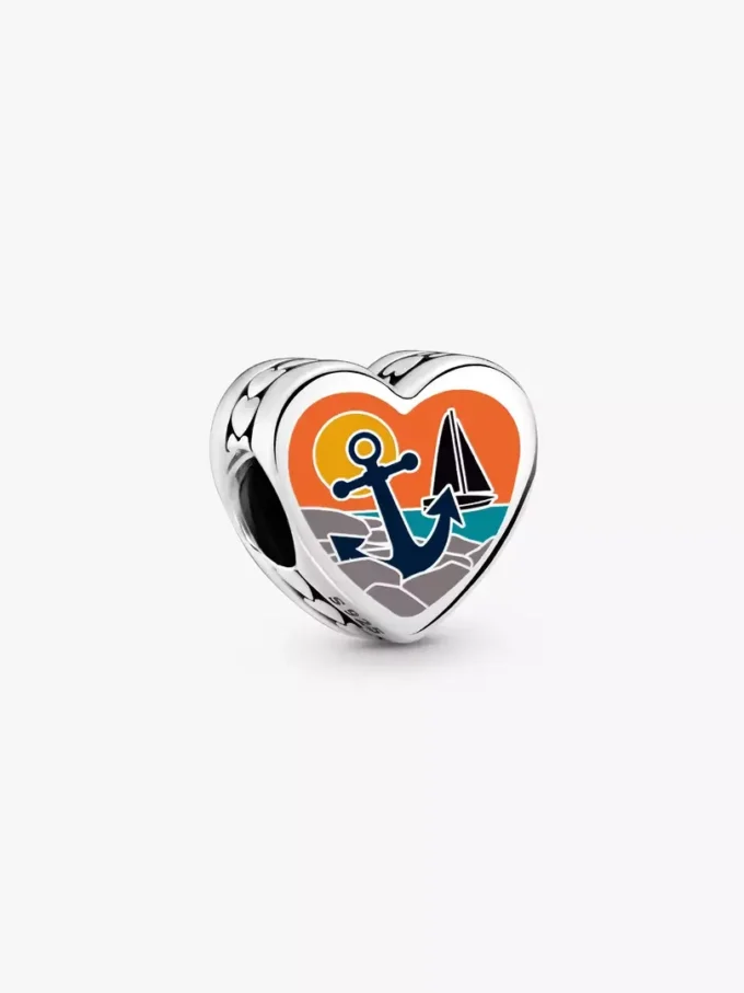 Rhode Island Herz-Charm aus Sterlingsilber