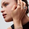 Offener Ring mit behandelten Süßwasser-Zuchtperlen und Pavé – Sterlingsilber Offener Ring mit behandelten Süßwasser-Zuchtperlen und Pavé – Sterlingsilber
