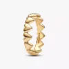 Ring mit Herzreihe, 14-karätige Vergoldung