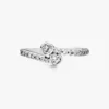 Ring mit zwei funkelnden Herzen aus Sterlingsilber