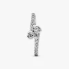 Ring mit zwei funkelnden Herzen aus Sterlingsilber