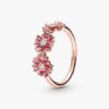 Ring „Pink Daisy Flower Trio“ – 14 Karat Roségold-Beschichtung Ring „Pink Daisy Flower Trio“ – 14 Karat Roségold-Beschichtung