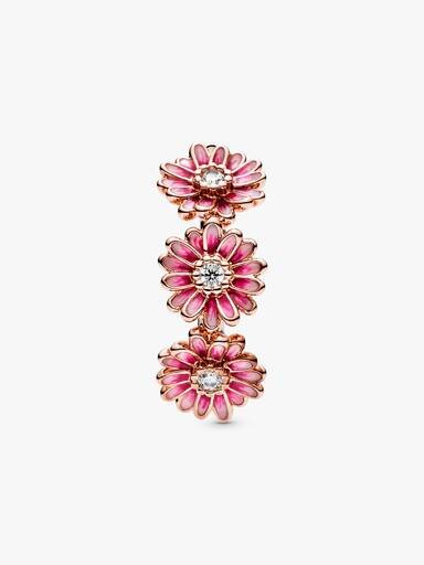Ring „Pink Daisy Flower Trio“ – 14 Karat Roségold-Beschichtung Ring „Pink Daisy Flower Trio“ – 14 Karat Roségold-Beschichtung