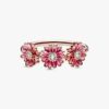 Ring „Pink Daisy Flower Trio“ – 14 Karat Roségold-Beschichtung Ring „Pink Daisy Flower Trio“ – 14 Karat Roségold-Beschichtung