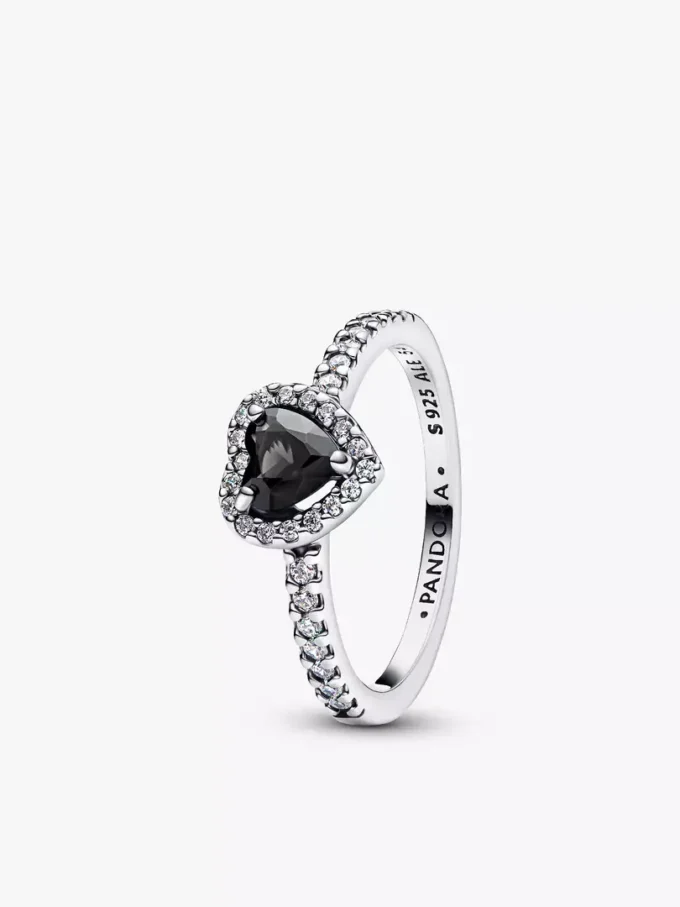 Elevated Black Heart Ring aus Sterlingsilber Elevated Black Heart Ring aus Sterlingsilber