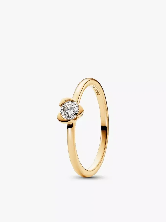 Ring-Set mit Herz aus im Labor gezüchteten Diamanten, 2er-Set Ring-Set mit Herz aus im Labor gezüchteten Diamanten, 2er-Set