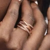 Ring „Sparkling & Polished Lines“ 14 Karat Roségold-Beschichtung Ring „Sparkling & Polished Lines“ 14 Karat Roségold-Beschichtung