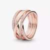 Ring „Sparkling & Polished Lines“ 14 Karat Roségold-Beschichtung Ring „Sparkling & Polished Lines“ 14 Karat Roségold-Beschichtung