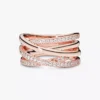 Ring „Sparkling & Polished Lines“ 14 Karat Roségold-Beschichtung Ring „Sparkling & Polished Lines“ 14 Karat Roségold-Beschichtung